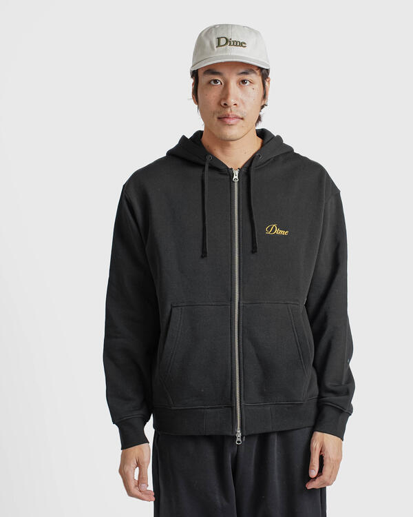 Dime Cursive Logo Zip Hoodie | DIMEHO2453BLK | AFEW STORE